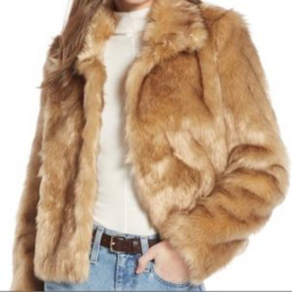 Something Navy Faux Fur jacket size M - Picture 2 of 9